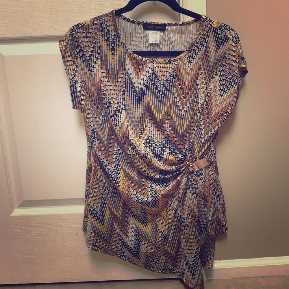 Yellow and tan cap Sleeve shirt
